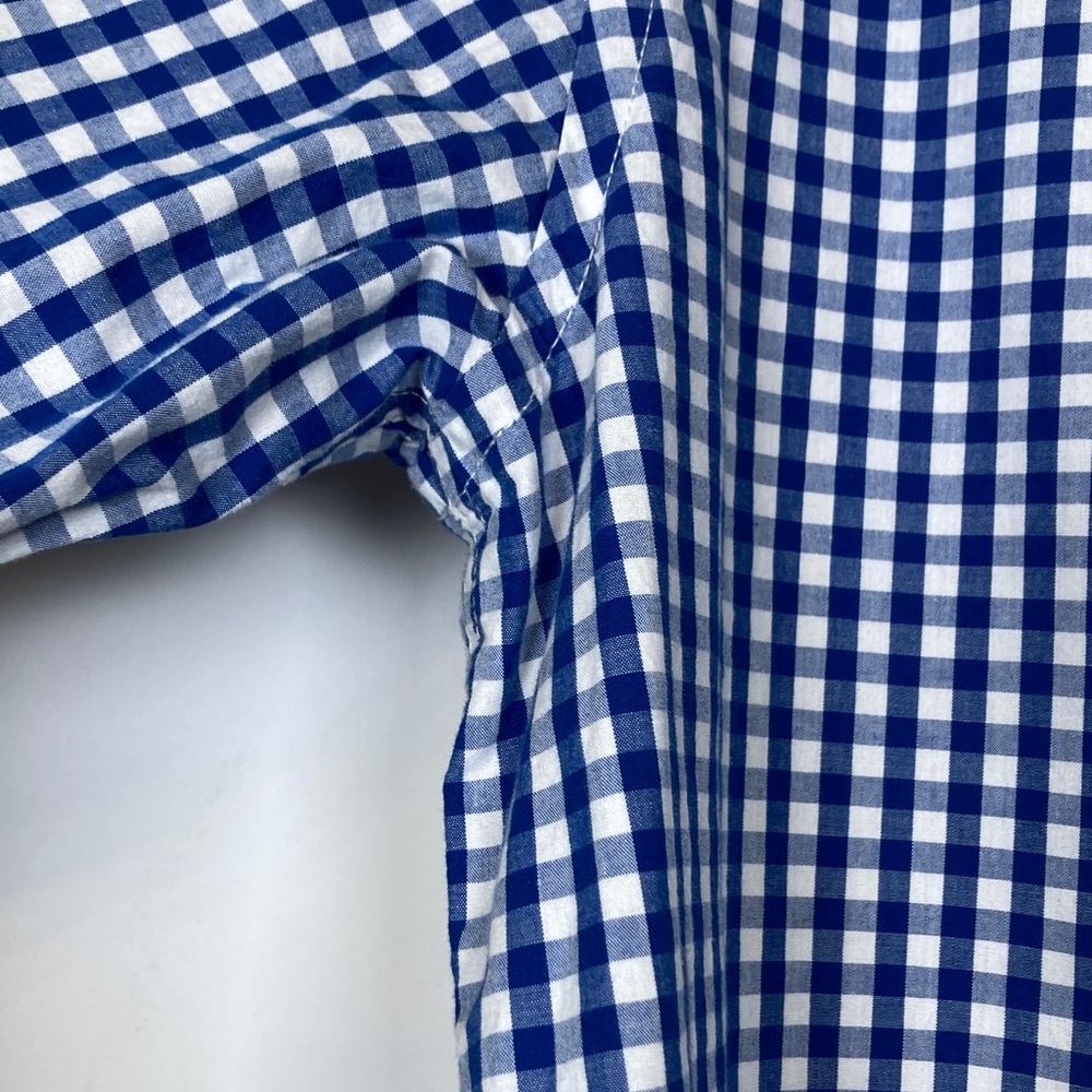 Falls Creek Women’s Royal Blue White Gingham Plaid Button Up Sz M - Picture 4 of 13